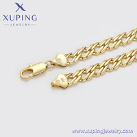 X000910002 Collier pour homme Xuping Jewelry plaqué or 14K, chaîne cubaine Hip Hop Rapper, style unique et tendance