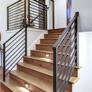 מפעל מכירה ישירה מפעל נירוסטה רכבת מדרגות מגולוון גודל מותאם אישית עיצובים מעקה פלדה פשוט - Product Image 6