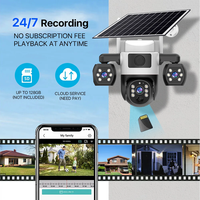 Caméras de sécurité Wifi HD 4MP, 3 objectifs, 3 écrans, zoom 10x, caméra solaire extérieure, étanche, vision nocturne, protection CCTV