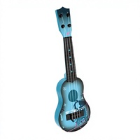 Wholesale Musical Instrument Children Toy Hollow Body 4 String Round Hole Silhouette Acoustic Ukulele for Music Learning