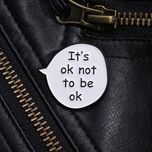 صندوق الحوار لملحقات التمكين الفكاهية ، لا بأس أن تكون على ما يرام دبابيس المينا الكرتون لطيف دبابيس العبارة مضحك - Product Image 4