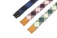 Ceinture tressée en tissu de coton de style japonais avec tête et queue en cuir véritable 100%