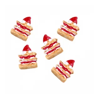 100pcs 3D Strawberry Cake Food Resin ShortCake Charms DIY Craft for Earring Key Chains Jewelry Making Hair Bows Center