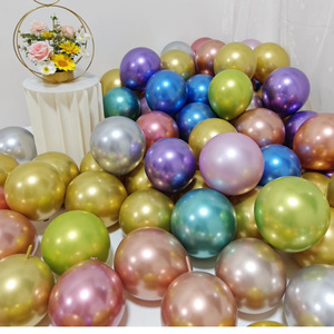 Globos <span class=keywords><strong>de</strong></span> Látex Metálicos Cromados Redondos <span class=keywords><strong>de</strong></span> 12 Pulgadas <span class=keywords><strong>de</strong></span> Alta Calidad al por Mayor, en Dorado, Plateado, Rojo Rosa, Azul y Verde para Navidad - Product Image 5