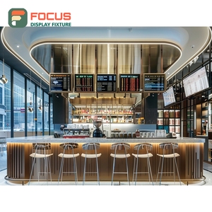 Freestanding Coffee Display Cabinet Illuminated Bean <b>Shelf</b> <b>Walnut</b> Base Cafe Cabinet - Product Image 6