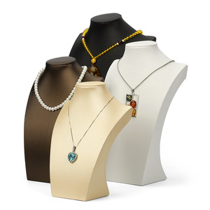 Maniquí de cuello realista de alta gama para exhibición de joyas, soporte de PU cepillado para collares, accesorios, estuches y exhibidores para colgantes - Product Image 3