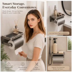 Porte-papier toilette mural sans perçage pour salle de bain, boîte à serviettes en papier - Product Image 3