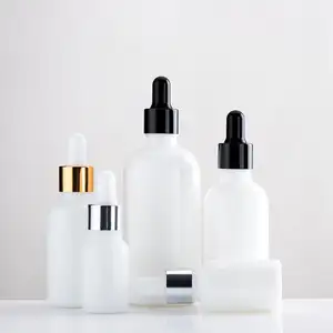 10ml 15ml 30ml 50ml 100ml 화장품을 위한 금/은/검정 점적기를 가진 백색 사기그릇 점적기 병