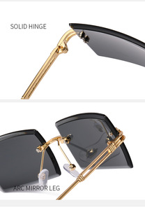 Oversized Shade Sunglasses 2025 Sun <strong>Glasses</strong> Women Female Lady Brand <strong>Design</strong> Trendy Rimless <strong>Fashion</strong> Women Sunglasses - Product Image 5