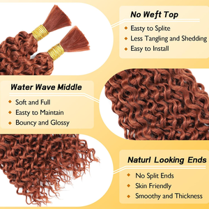 ผมลอนแบบลอนคลื่นน้ำสำหรับต่อผมแบบหยิกทำจากขิงผมเปียสำหรับผมถักเปียแบบไมโครบิดไม่ทอเปียกและเป็นลอน - Product Image 3