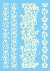 Al por mayor las niñas arte de cuerpo de encaje blanco <span class=keywords><strong>tatuajes</strong></span> temporales de La etiqueta engomada - Product Image 4