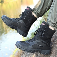 Bottes de terrain montantes pour hommes grande taille, ultra-légères, en nylon et cuir, antidérapantes, pour l'hiver et le désert