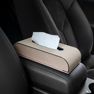 Caja de pañuelos para coche, envuelta en gamuza, 23,5x12x4,5 cm, almacenamiento en la consola central para el interior del coche - Product Image 1
