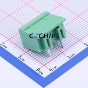 KF2EDGRC-7.5-2P Plug-in Terminal Block Bent Lead Through Hole,P=7.5mm Connector Board-to-Board / Socket Closed 1x2P 7.5mm Green - Product Image 2