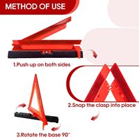 Triangles d'avertissement avec étui de transport Lot de 3 triangles de sécurité Kit de triangle d'avertissement d'urgence réfléchissant haute visibilité