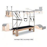 Ensemble d'équipements de Pilates en bois d'érable : Correcteur, Chaise Wunda, Lit, Tapis, Planche, Échelle, Baril