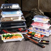 Plateau à sushi en plastique durable pour servir la cuisine japonaise pour les restaurants et la maison Bols et assiettes en plastique