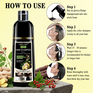Shampooing Naturel Noir en Gros pour Couvrir <span class=keywords><strong>les</strong></span> Cheveux Gris et Blancs, Teinture Magique pour Cheveux, Shampooing Colorant, Marque Privée ODM - Product Image 6