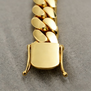 Collier ras du cou en gros, chaîne cubaine en or 18 carats personnalisée, chaîne cubaine Miami en or 24 carats, collier chaîne cubaine Miami 20 mm - Product Image 3