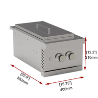 Cuisine extérieure haut de gamme en acier inoxydable 304, îlot barbecue, grille à gaz avec brûleur à LED