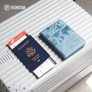 TILONSTAR TPW102 Wholesale Customized Logo Slim <b>Passport</b> Cover With Pattern Leather Travel Wallet RFID <b>Passport</b> <b>Holder</b> for <b>Men</b> - Product Image 6