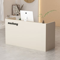 Comptoir de réception multifonctionnel pour magasin de vêtements, petit, commercial, en bois, minimaliste, moderne, à coins arrondis