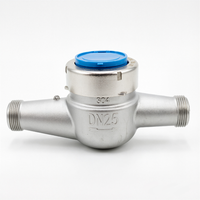 Compteur d'eau mécanique multi-jets DN25 en acier inoxydable résistant, fileté, fabriqué en usine