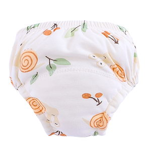 Calças reutilizáveis do treinamento do toalete do underwear respirável econômico do algodão natural personalizado para meninas dos meninos das crianças do bebê - Product Image 1