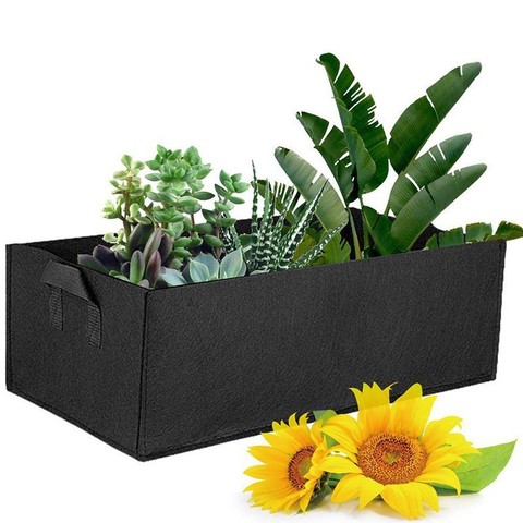 Huasheng Rectangular Felt 3mm Thick 5 Gallon Eco-friendly Grow Bag for Rooftop Balcony Vegetable & Flower Planting