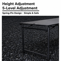Table pliante multifonctionnelle à hauteur réglable en acier au carbone pour le camping en plein air, livraison directe d'usine
