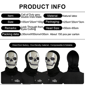 Masque de crâne en latex intégral, masque d'horreur effrayant pour Halloween, cosplay, couvre-tête pour adultes unisexe - Product Image 2