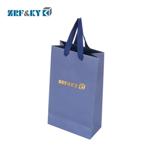 Tùy Chỉnh Handmade Bông Sợi Dây Thừng Xử Lý Tráng Kraft Màu Xanh Giấy Mua Sắm Rượu Vang Bao Bì Túi Cho Quà Tặng Bao Bì - Product Image 2