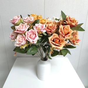 7 ramo de rosas rizadas decoración de arco de boda <span class=keywords><strong>10</strong></span> colores al por mayor a granel precio de fábrica diseño personalizado rosas flores artificiales a granel - Product Image 3