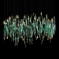 Lustre suspendu personnalisé en cristal, design épuré, pour restaurant de luxe, hall d'hôtel, villa