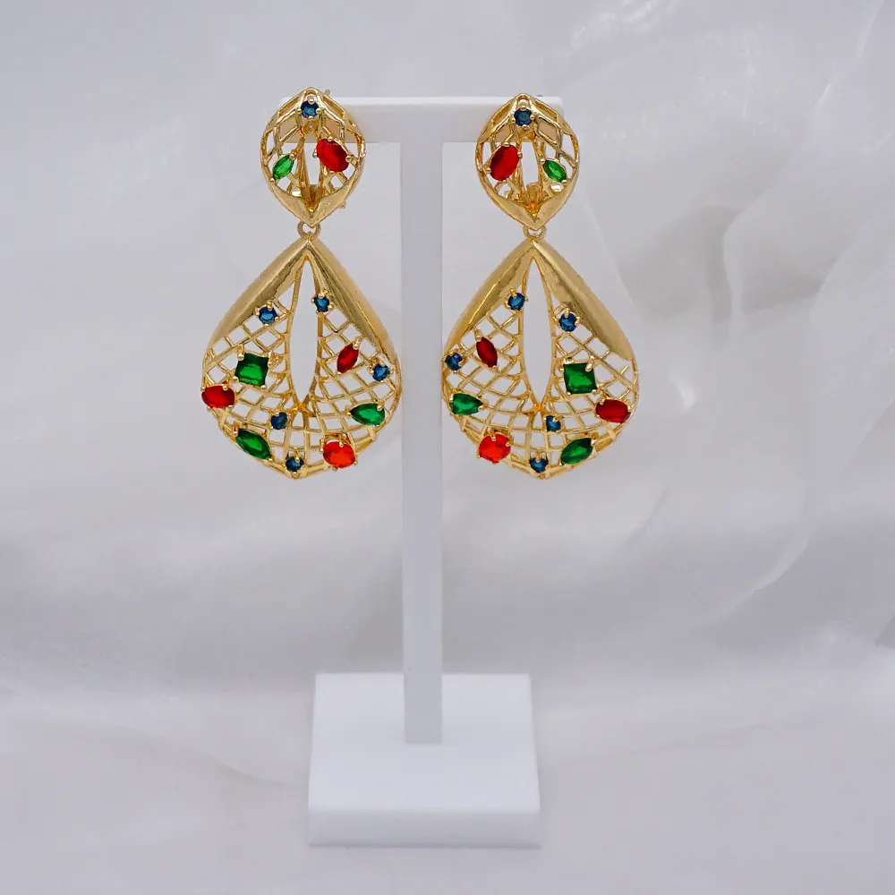 Hoge Kwaliteit 24K Vergulde Afrikaanse Sieraden Sets Goud Oorbel Sieraden Bruids Ketting Sieraden Braziliaanse Accessoires Voor Vrouwen