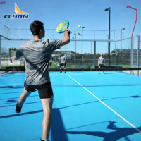 Permukaan Lapangan Padel Profesional Berkinerja Tinggi dari Baja Anti Karat Merek FLYON 20m*10m Desain Panoramic Indoor/Outdoor Tahan Air