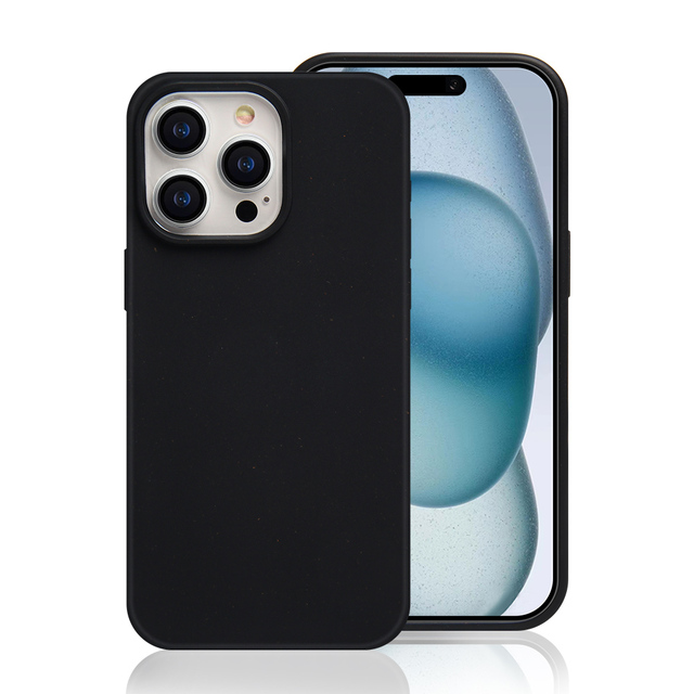 Eco-Friendly Wheat Straw Shockproof Biodegradable Compostable Phone Case for 15 Designer Strap Printing Packaging Clear
