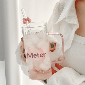 Mug en verre cristallin sans plomb, compatible micro-ondes, avec joli nœud décoratif, idéal pour les boissons froides/chaudes à la maison/au bureau, nouvel article de verrerie populaire - Product Image 4