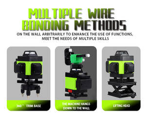 Selbstnivellierender 360° 3D Grüner <span class=keywords><strong>Laser</strong></span> DIY-Qualität FCC CE-Zertifiziert Li-Ionen-Akku Wand- und Bodenlaser-Nivelliergerät - Product Image 2