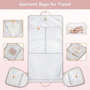 Échantillon gratuit de sac à vêtements avec des poches extra larges pour les voyages, housse de costume à soufflet, sacs pliables pour hommes et femmes pour suspendre les vêtements - Product Image 6