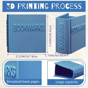 Book Shape <b>Bookmarks</b> Storage Box Plastic Desktop Stationery Organizer Reading Card Holder Desk Office Book Mark Container - Product Image 4