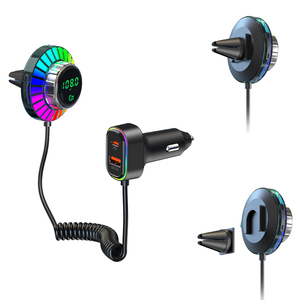 48W điều khiển bằng giọng nói ánh sáng màu xe sạc rảnh tay <span class=keywords><strong>Bluetooth</strong></span> xe <span class=keywords><strong>Kit</strong></span> MP3 máy nghe nhạc xe FM Transmitter không dây FM modulator BC96 - Product Image 4