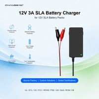 Chargeur de batterie au plomb 12V 3A avec protection contre l'inversion de polarité pour batteries 12V 15Ah 20Ah 22Ah 14.6V 14.8V SLA Gel