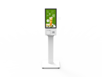 Signalisation à écran tactile de 21.5 pouces avec imprimante QR Scanner commande de nourriture tablette kiosque publicitaire