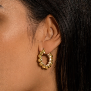 Aros de acero inoxidable 316L con baño de oro PVD, joyería de moda sostenible y resistente para mujer - Product Image 3