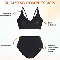 HEXIN en stock Maillots de bain deux pièces taille haute personnalisés pour femmes 2023