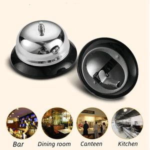 Venta al por mayor, servicio <span class=keywords><strong>de</strong></span> escritorio tradicional, llamada <span class=keywords><strong>de</strong></span> <span class=keywords><strong>cocina</strong></span> a Camarero, botón <span class=keywords><strong>de</strong></span> llamada <span class=keywords><strong>de</strong></span> mesa plateado <span class=keywords><strong>de</strong></span> acero inoxidable, timbre <span class=keywords><strong>para</strong></span> <span class=keywords><strong>restaurante</strong></span>, Bar - Product Image 6