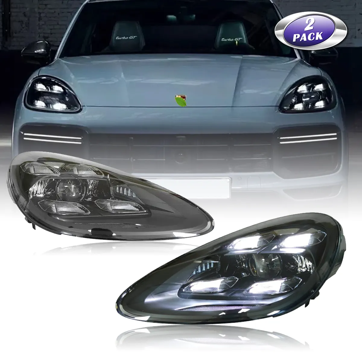 Ensemble de phares à Led, phare modifié, lentille de phare pour Porsche Cayenne 2011 2012 2013 2014