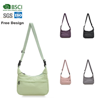 Sac bandoulière sophistiqué en nylon vert clair de luxe, anti-vol, de haute qualité, personnalisable par un fabricant artisanal