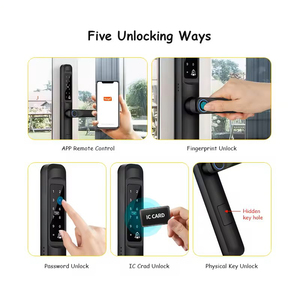 Hot Selling Tuya APP Digital <strong>Smart</strong> Wood Door Lock WiFi Network Aluminum Door Unlock with Fingerprint RFID IC Card &amp; <strong>Code</strong> <strong>Reader</strong> - Product Image 3